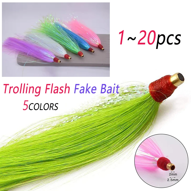 1–20 Stück Trolling Flash Fake Bait Deep Diving Copperhead Ribbon Fake Bait für Salzwasser-Süßwasserfischen Forelle Bass Pike