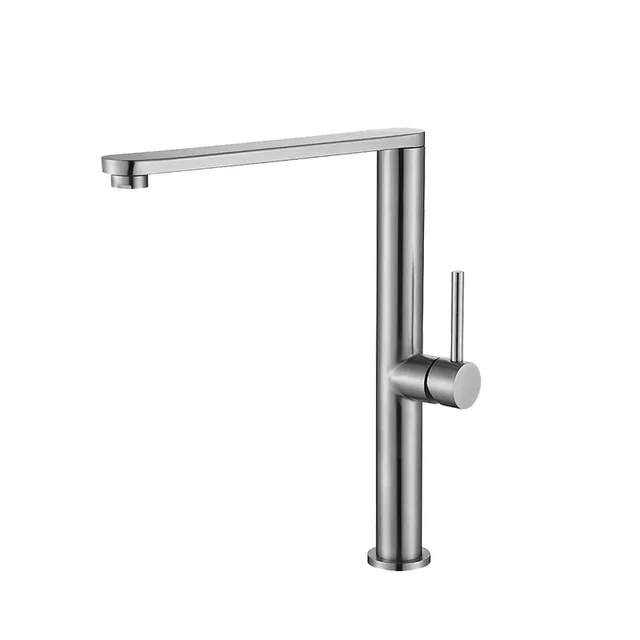 304 ก๊อกน้ําอ่างล้างหน้าสแตนเลสนิกเกิล/สีดํา/สีเบจ 360 องศาหมุน KITCHEN TAP ร้อนเย็นน้ําอ่างล้างจานก๊อกน้ํา 5