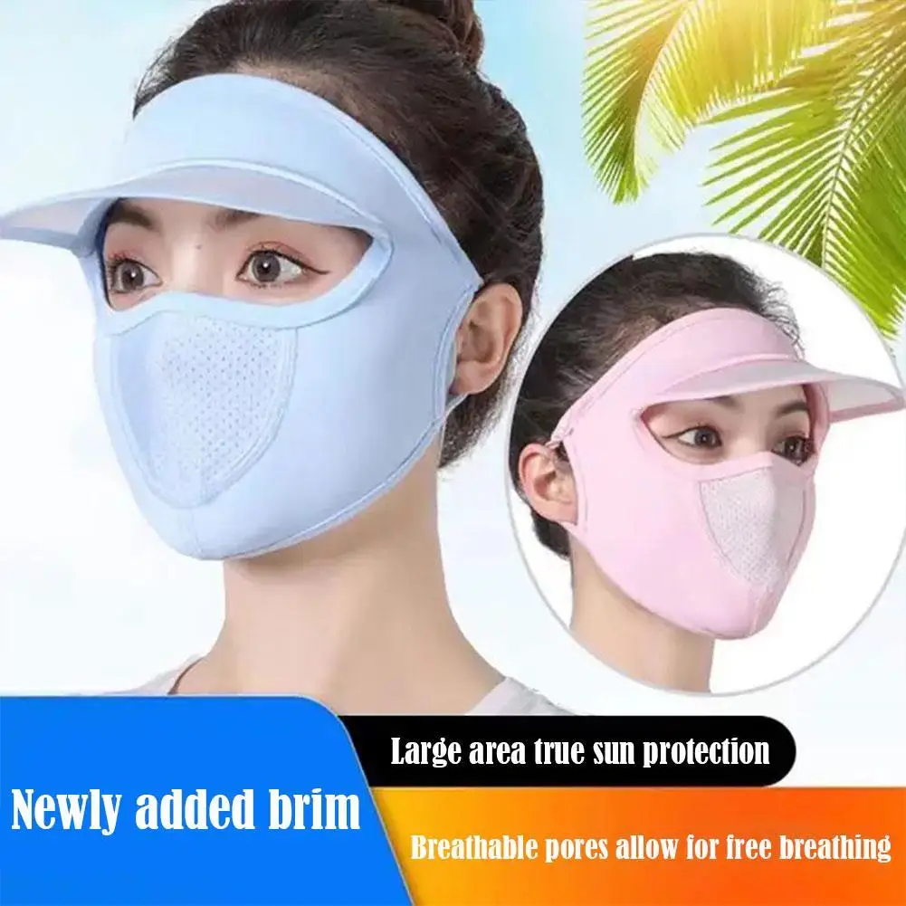 thumbnail image 2 of Tomorrow Fashion Full Face Mask For Sun Protection, 3D Face Cover For Women, UPF 50 Summer Face Mask For Women, Breathable Ice Silk Cooling Sun UV Face Reusable Mask For Biking, Driving 2 of 11