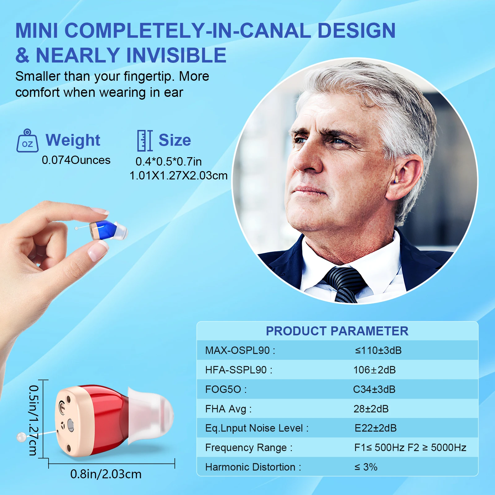 Portable Hearing Aid Invisible Mini Small Adjustable Sound Amplifiers In- Ear Hearing Aids Hearing Amplifier 3