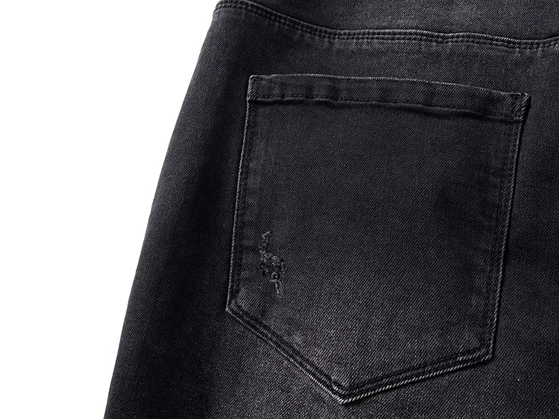 بنطلون جينز رجالي ضيق من ماركة RTA بتصميم ممزق ومزين بالرسم والجرافيتي، بنطلون طويل للشارع