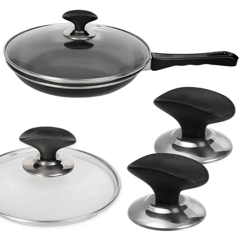 Stainless Steel Pot Lid Handle Glass Pot Lid Knobs Universal Handle Fixing Cover with Screwdriver Cookware Accessories pot handle cover pot lid cover pot lid handle pot lid knob