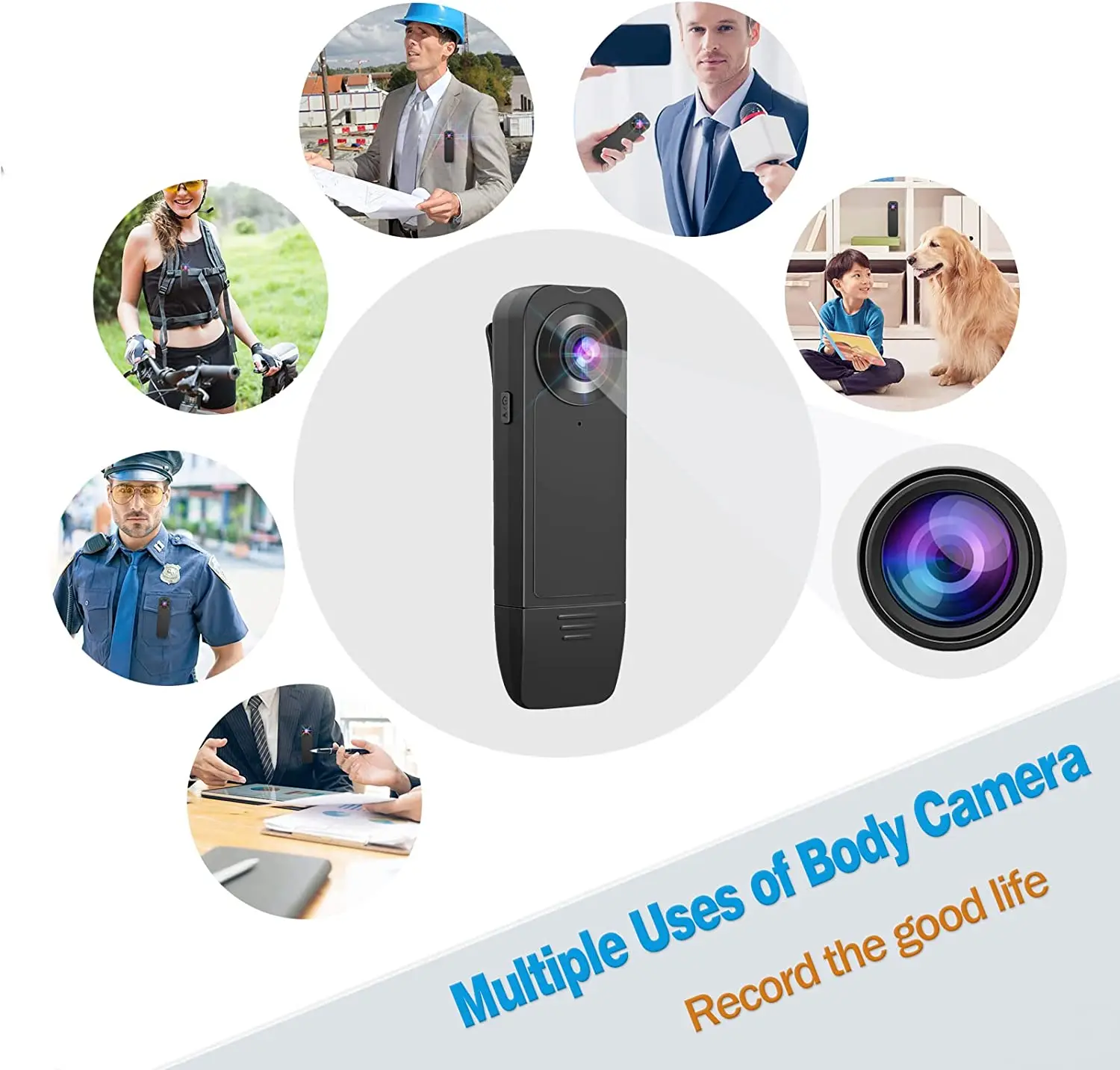 1080P Outdoor DV Recorder Mini Camera Motorcycle Bicycle Sports Camera Back Clip Installation, Wearable Law Enforcement Recorder