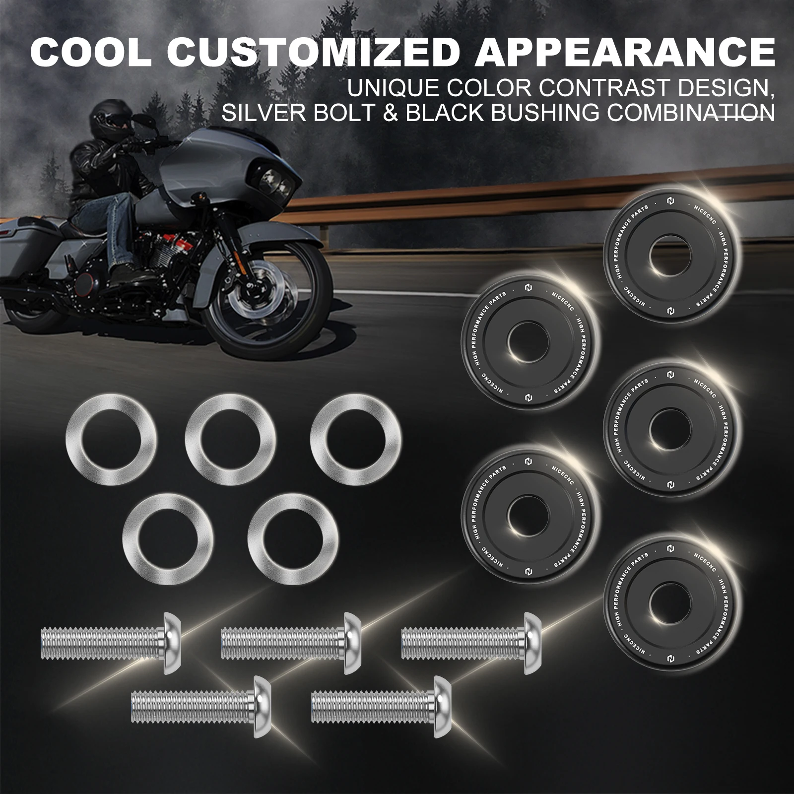 NICECNC Für Harley Street Glide Road Glide/Spezielle Vordere Bremsscheibe Schrauben Für Harley Road King Electra Glide Ultra Limited – Detail 4