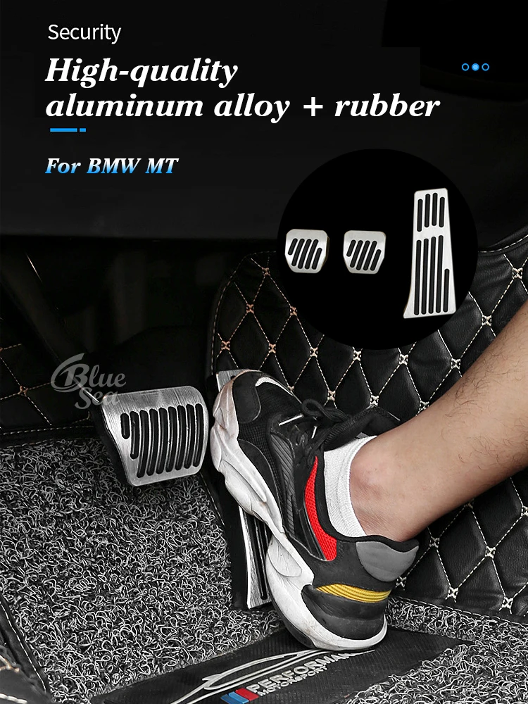 MT Car Pedals For BMW 1 3 5 7 Series E46 E36 E38 E39 E60 E61 E82 E87 E90 E92 E93 E65 F25 F26 Gas Fuel Brake Pedal Aluminum Alloy