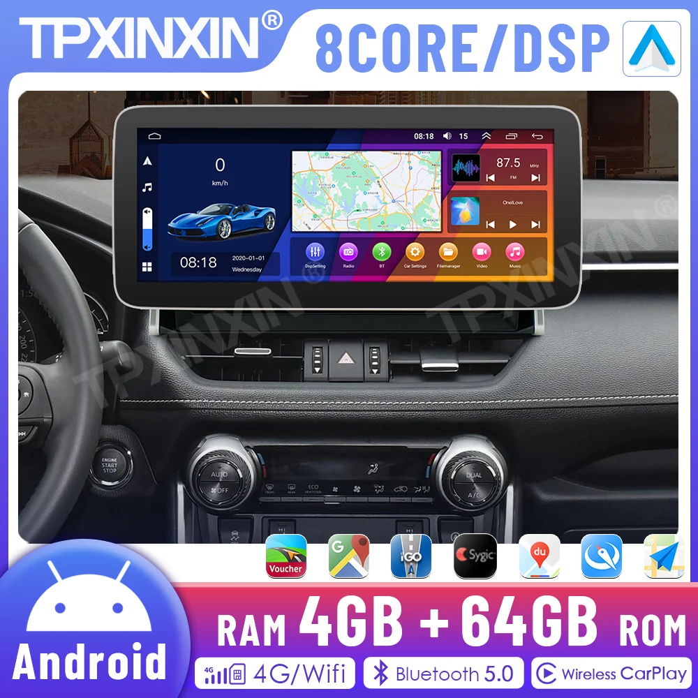 

2 Din TPXINXIN 12.3 Inch Automotive Multimedia Android Player For Toyota RAV4 2020-2022 GMC GPS Car Radio Head Unit