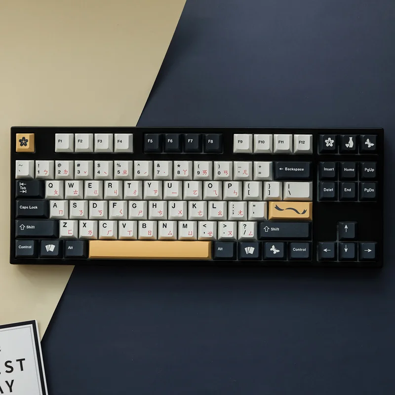 Conjunto Gmk Matsu Keycaps Pbt Tintura Sublimação Chave Tampões Cherry Perfil Keycap com 1.75u 2u Shift para 61 64 68 Layout Teclados 1