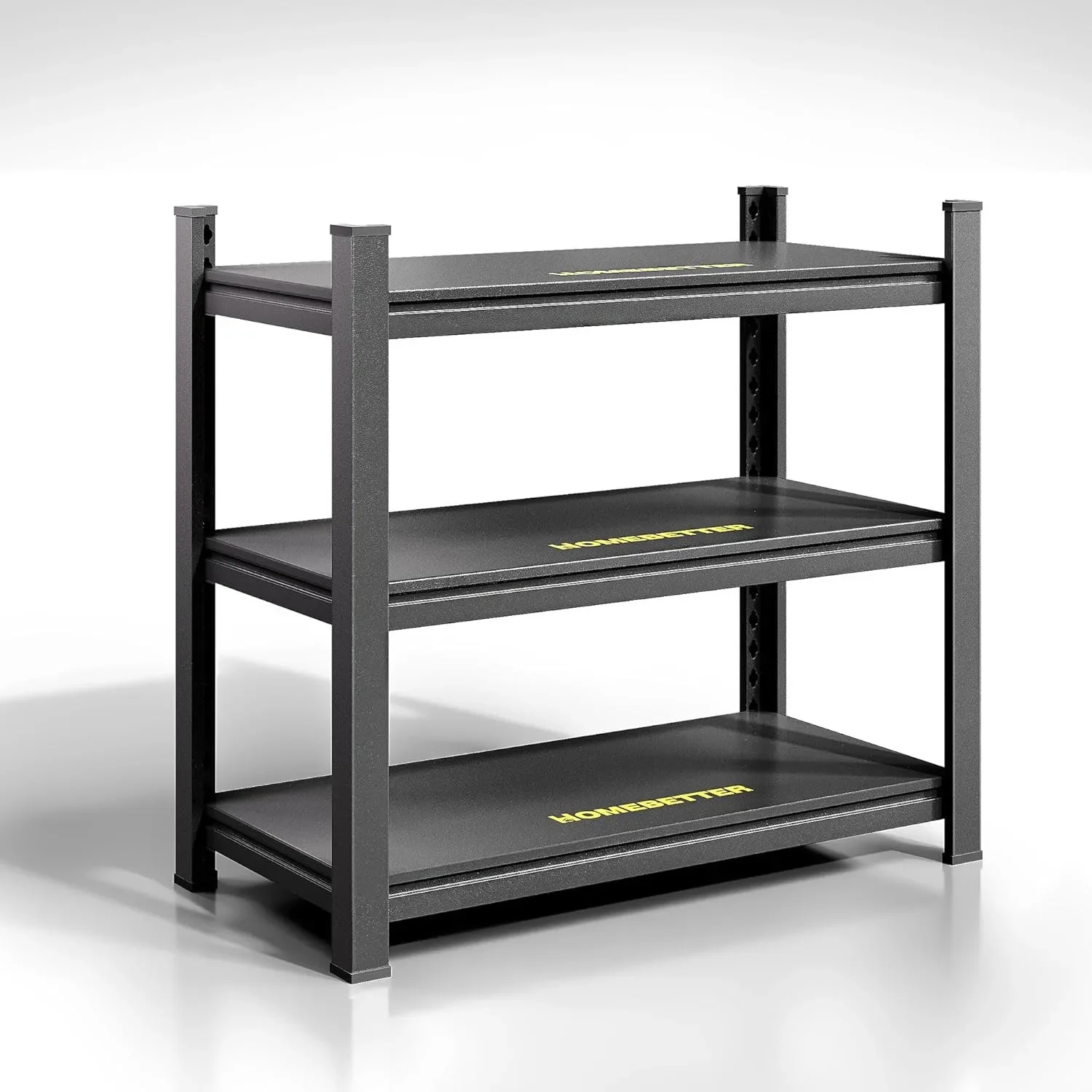 

3-TierGarage rack, heavy-duty height adjustable metal kitchen storage rack 1500LBS with load-bearing capacity, black32"WX18DX47H