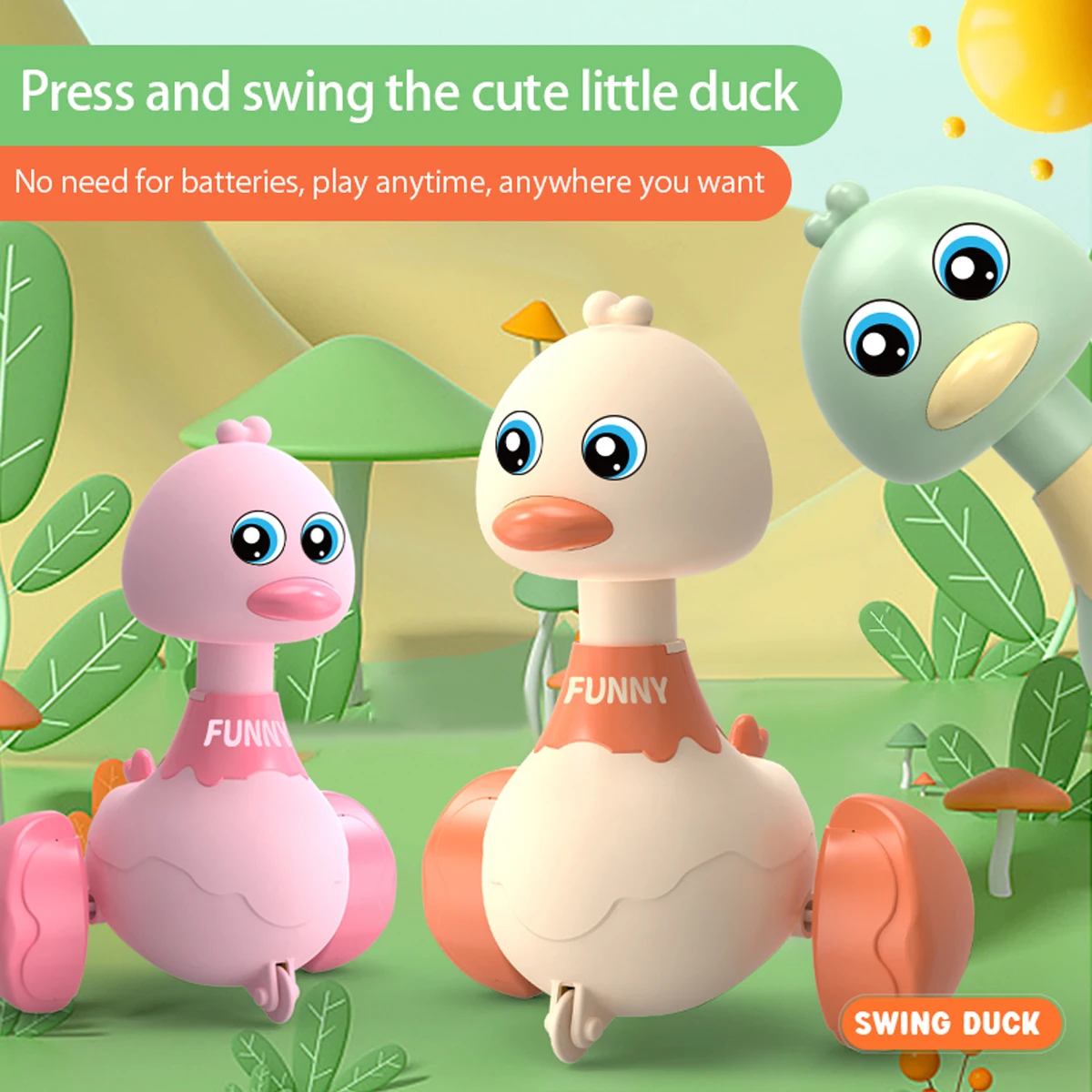 Baby Inertia Pull-Back Duck Toy Car 4
