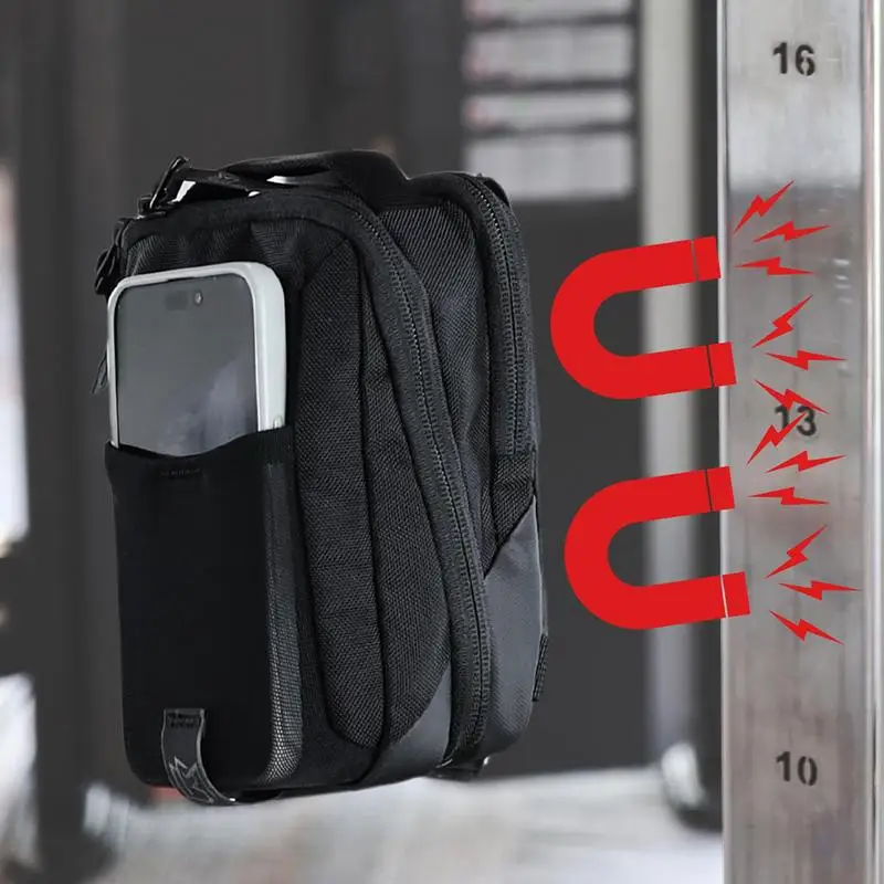 Magnetic Gym Phone Sling Bag for Men Women GYM Floor Organizer Sport Chest Crossbody Handle Pouch for Earphone Key Water Bottle 5
