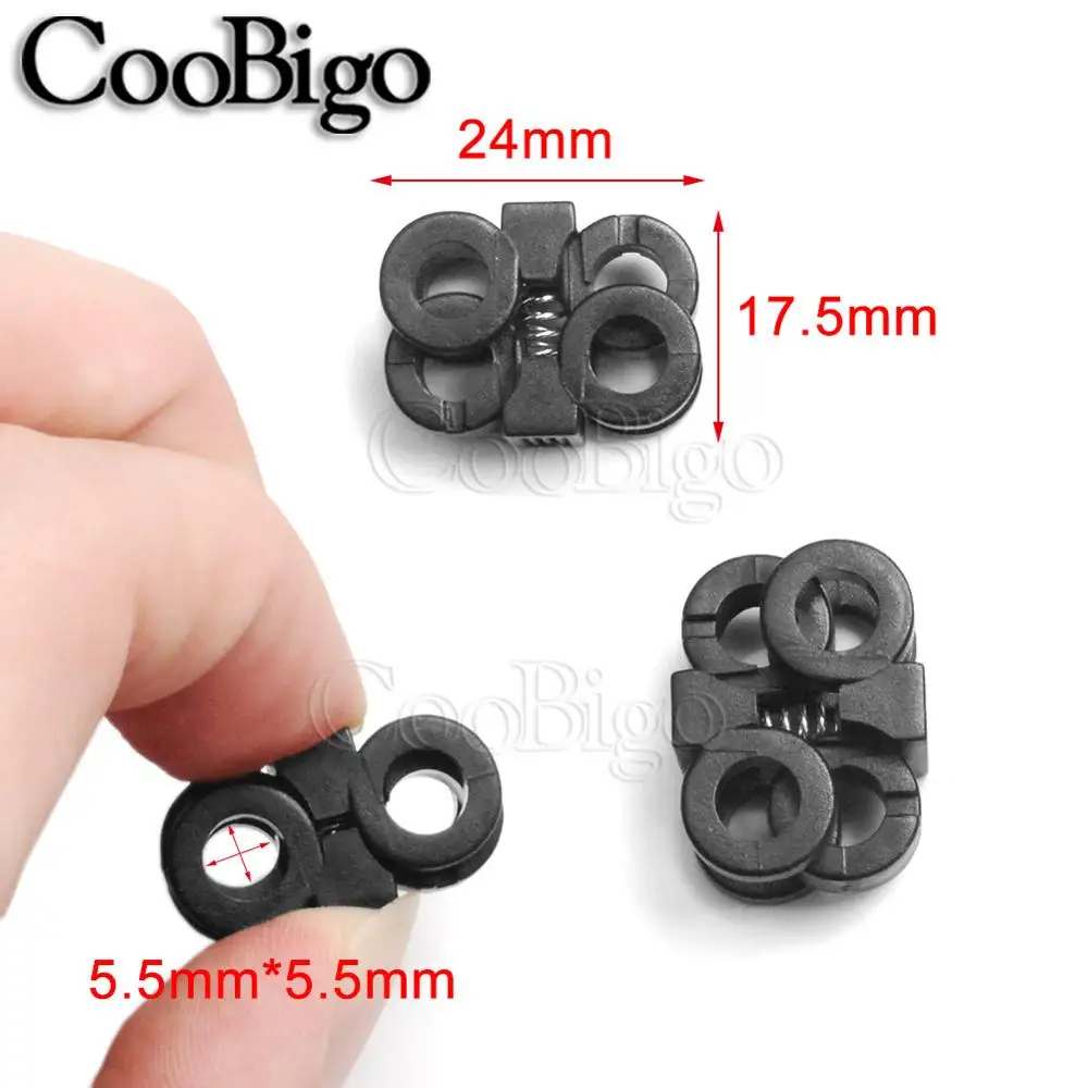 Cord Lock Stopper Paracord Accessories Detachable Stopper Cord Lock Cord Stopper Cord End Lock Cable Rope Clamps 10pcs Cord Lock Spring Stopper Toggle Clip Plastic for Shoelace Clamp Drawstring Clothing Backpack Paracord Accessory Hole 5.5mm