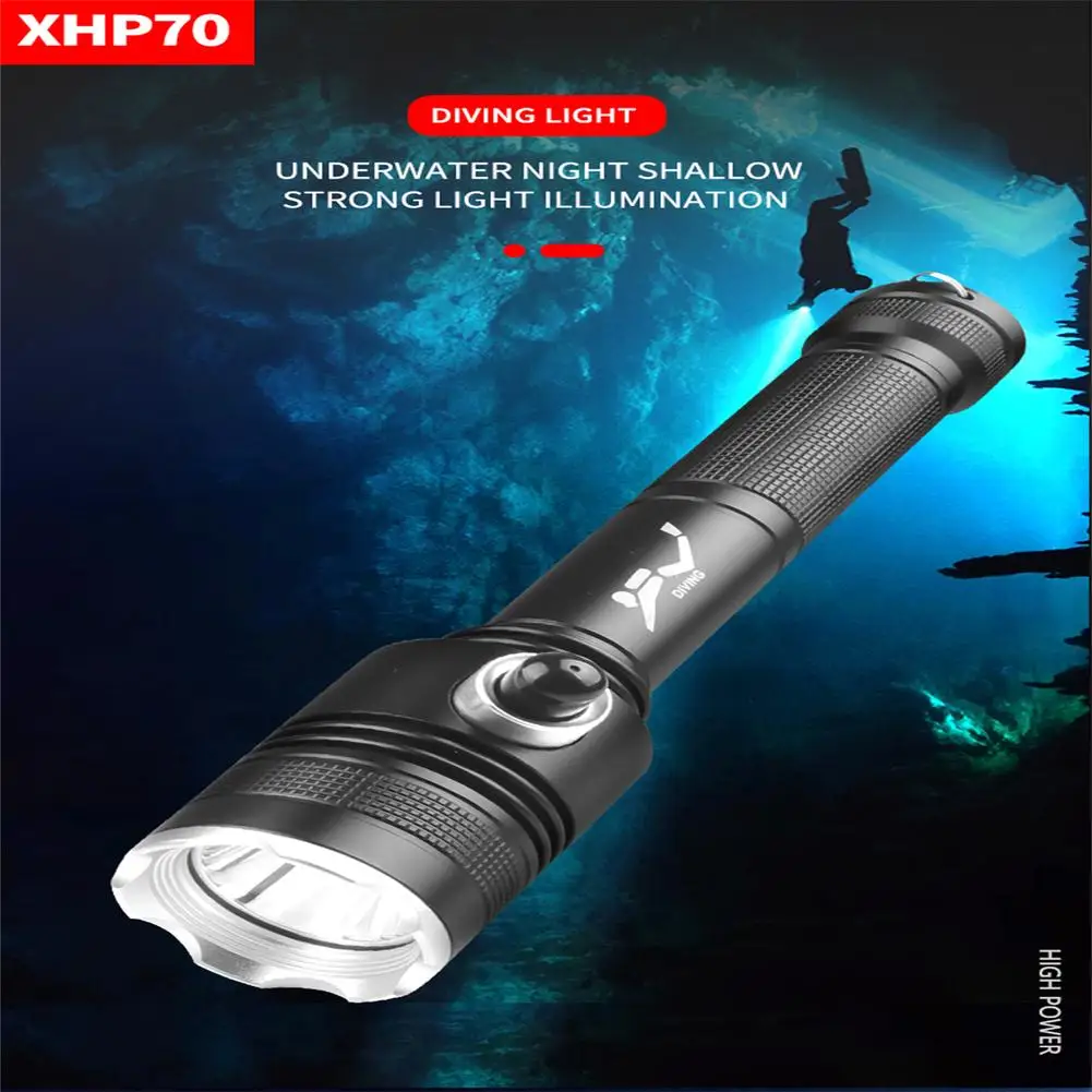 Xhp70 Diving Flashlight 3 Levels 15001800 Lumens Professional