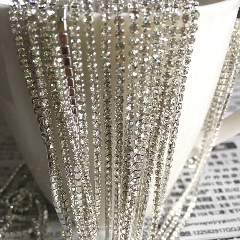 Elegant SS6 2mm Crystal Rhinestone Cup Chain for Jewelry and Fashion DIY Projects