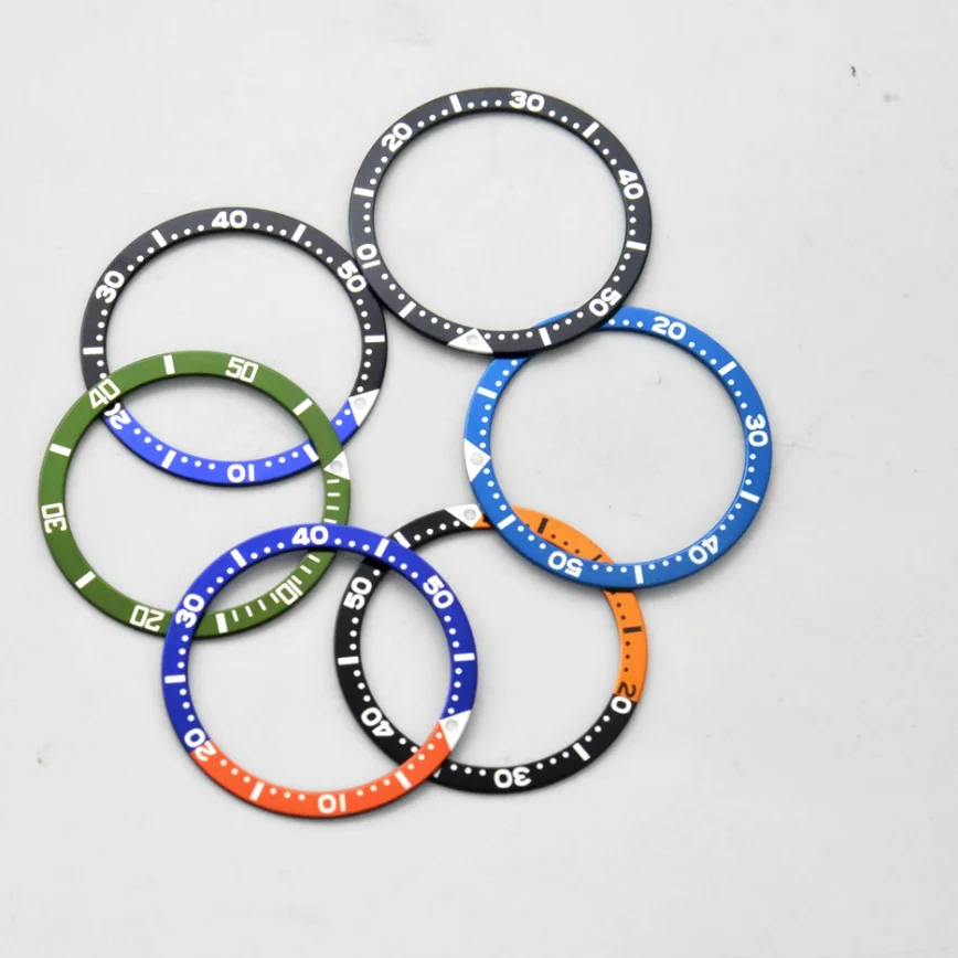 38MM Watch Bezel Insert Green Blue Chocolate Color Aluminum Ring SUB