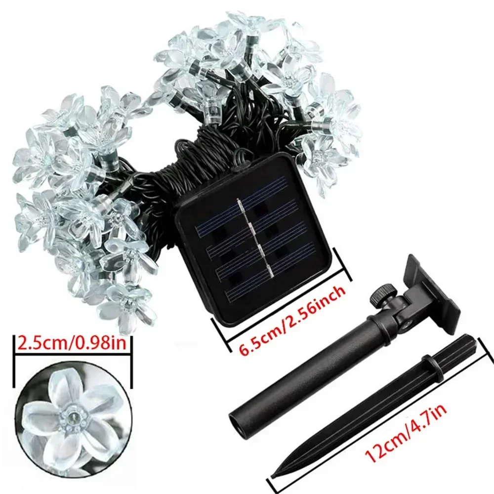 Solar Powered Cherry String Lights Outdoor Garden Decoration