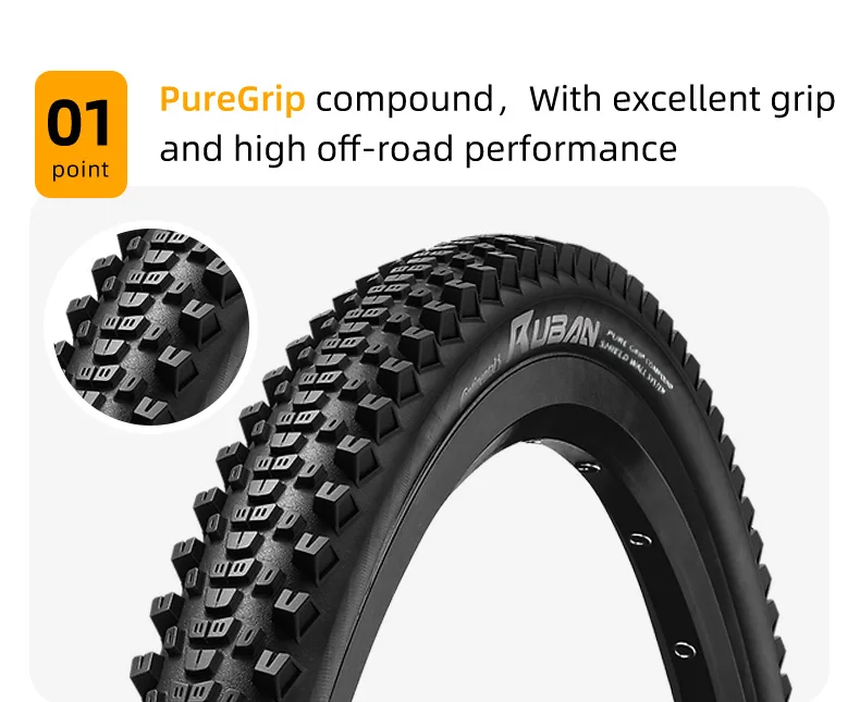 Continental Ruban Mountainbike Tubeless Ready Folding Reifen 29x2.1/2,3 180TPI Verbindung Schild Wand System Anti Punktion Reifen – Detail 5