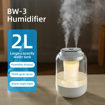 2L Double Nozzle Air Humidifier USB Aroma Diffuser Essential Oil Purifier Aromatherapy Mist Maker Color Lights For Home Bedroom 1