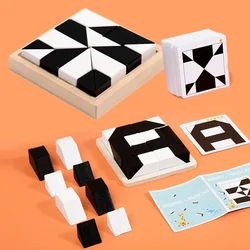 Geometric Wooden Puzzle Blocks - Educational 3D Brain Teaser (No Box)