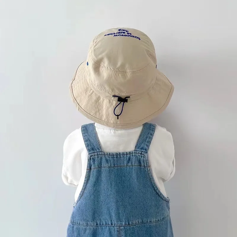 Quick Dry Children Fisherman Hat Summer Thin Baby Bucket Hat Outdoor Beach Panama Boys Girls Drawstring Sunscreen Cap 2