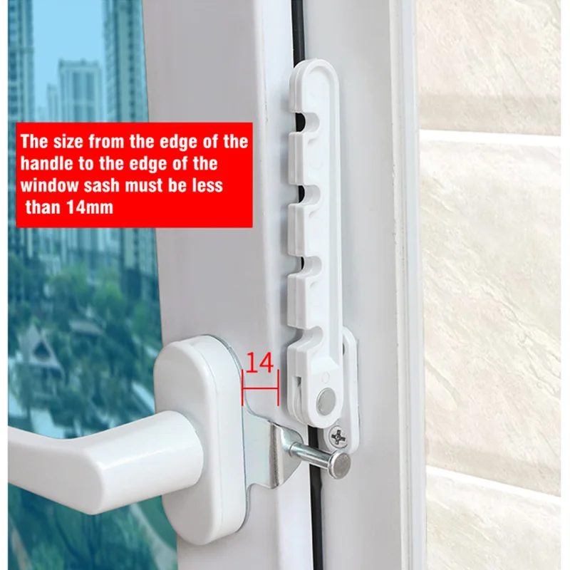 Security for Door Windows Child Safety Protection Window Limiter Latch Casement Wind Brace Sash Lock Position Stopper