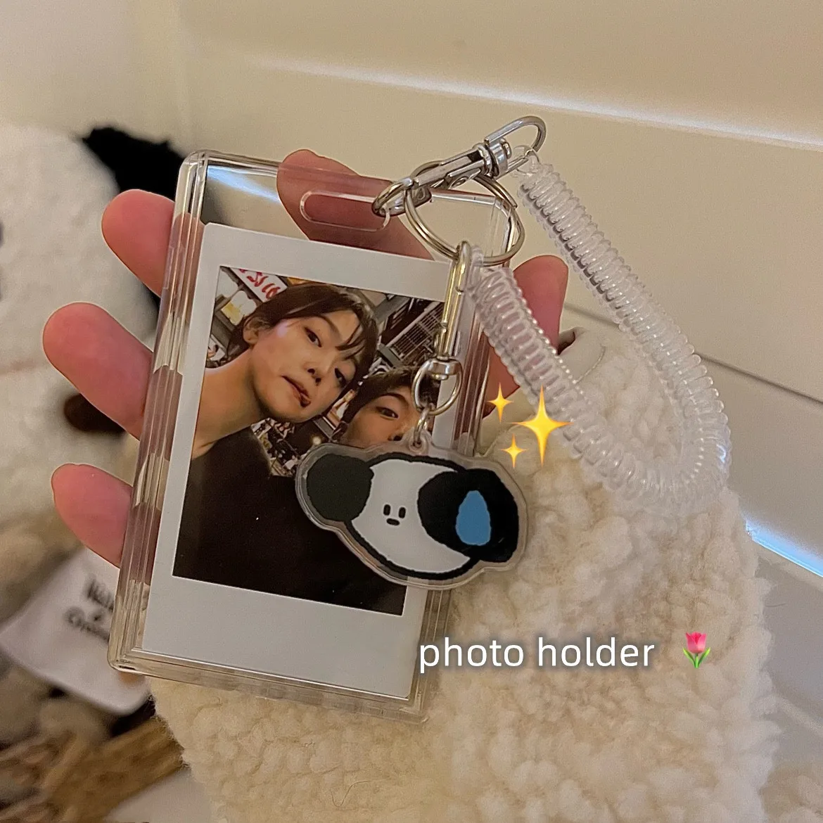 pink diary notebook kpop acrylic photocard holder keychain, korean