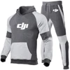 2024 New Men Dji Professional Pilot Drone Printing High-Quality Suits Solid Color Multiple Same Style Sweater + Sweatpants Sets 3