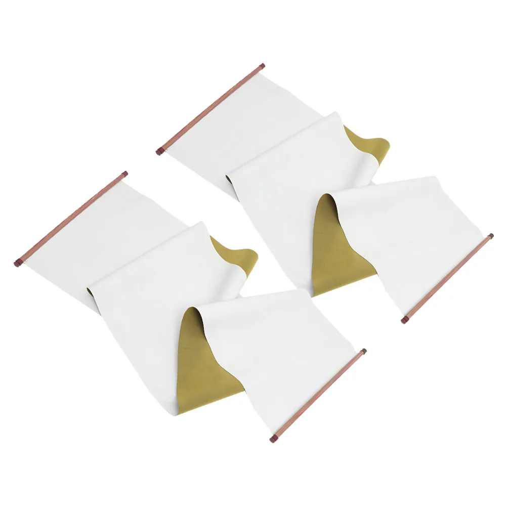 2Pcs 중국 서예 물 쓰기 천 서예 연습을위한 전통 빈 스크롤 매트 초보자 그림 매트