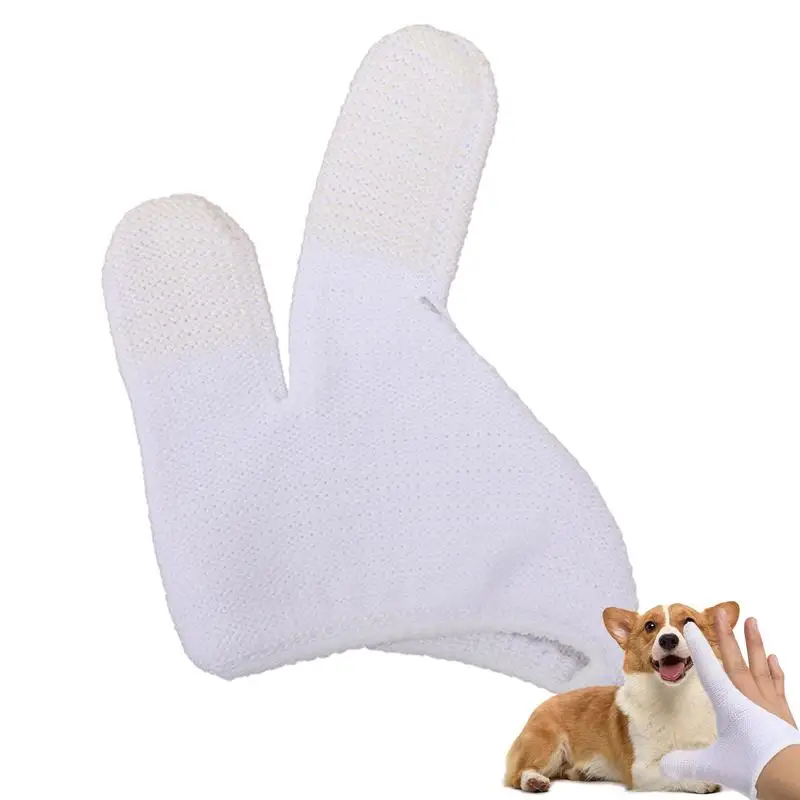 

Pet Two-finger Brushing Finger Cots Pet Teeth Cleaning Wipe Reusable Pets Oral Care Wipe Cleaning Pet Supplies Dog Accessories