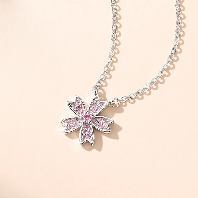 

XYC 925 silver fashionable sakura necklace wedding bridal party jewelry gift