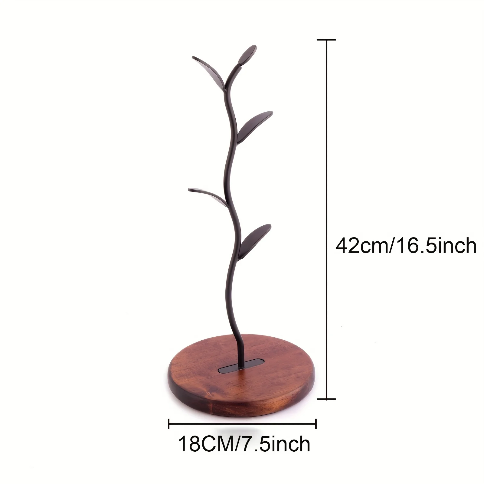 1 pc Wooden Countertop Mug Holder-Spacious for Multiple Mugs, Elegant Modern Design, Free-Standing Mug Tree Stand for Easy Ac