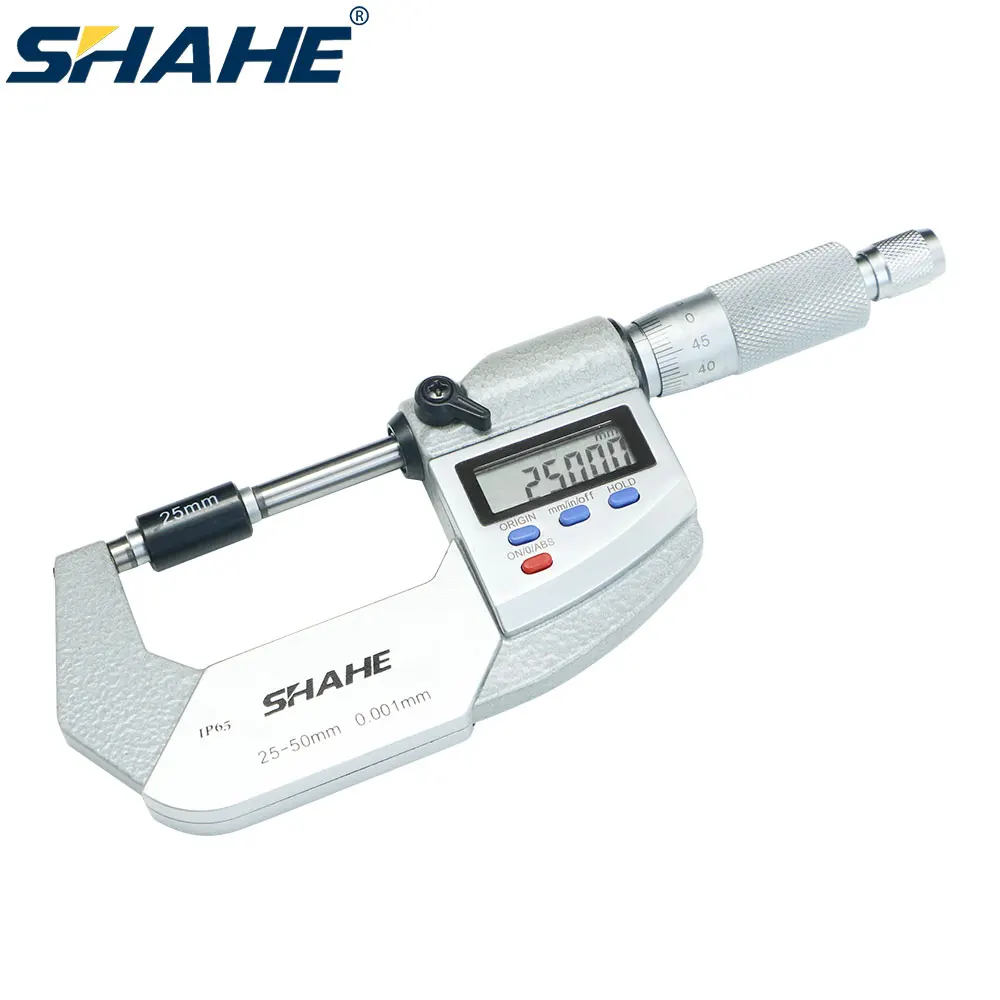 SHAHE 25 50 mm IP65 Waterproof Digital Micrometer Caliper Gauge 0.001