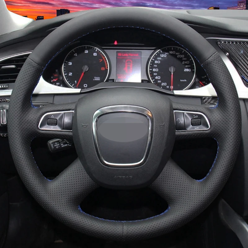Customize Genuine Leather Steering Wheel Cover For Audi A3 A4 (b8) A6