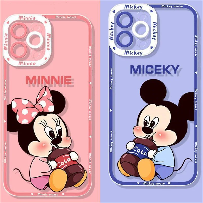 Casing ponsel Mickey Minnie musim panas, casing pelindung ponsel
