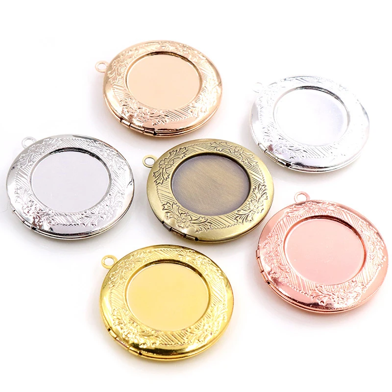 Set of 2 Photo Locket Pendants for DIY Necklace Crafting
