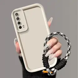 Shockproof Protective Lattice Checkerboard Soft Phone Cover for Huawei Y9A (Fdgs tyjt white)