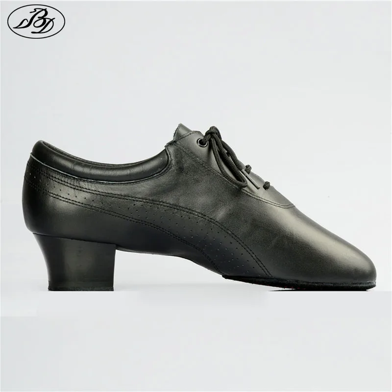 BD Dance Men Latin Dance Shoes 424 Split Outsole Soft Leather Professional Dancesport Shoe Elastic Heel Ballroom Dancing Shoes 2
