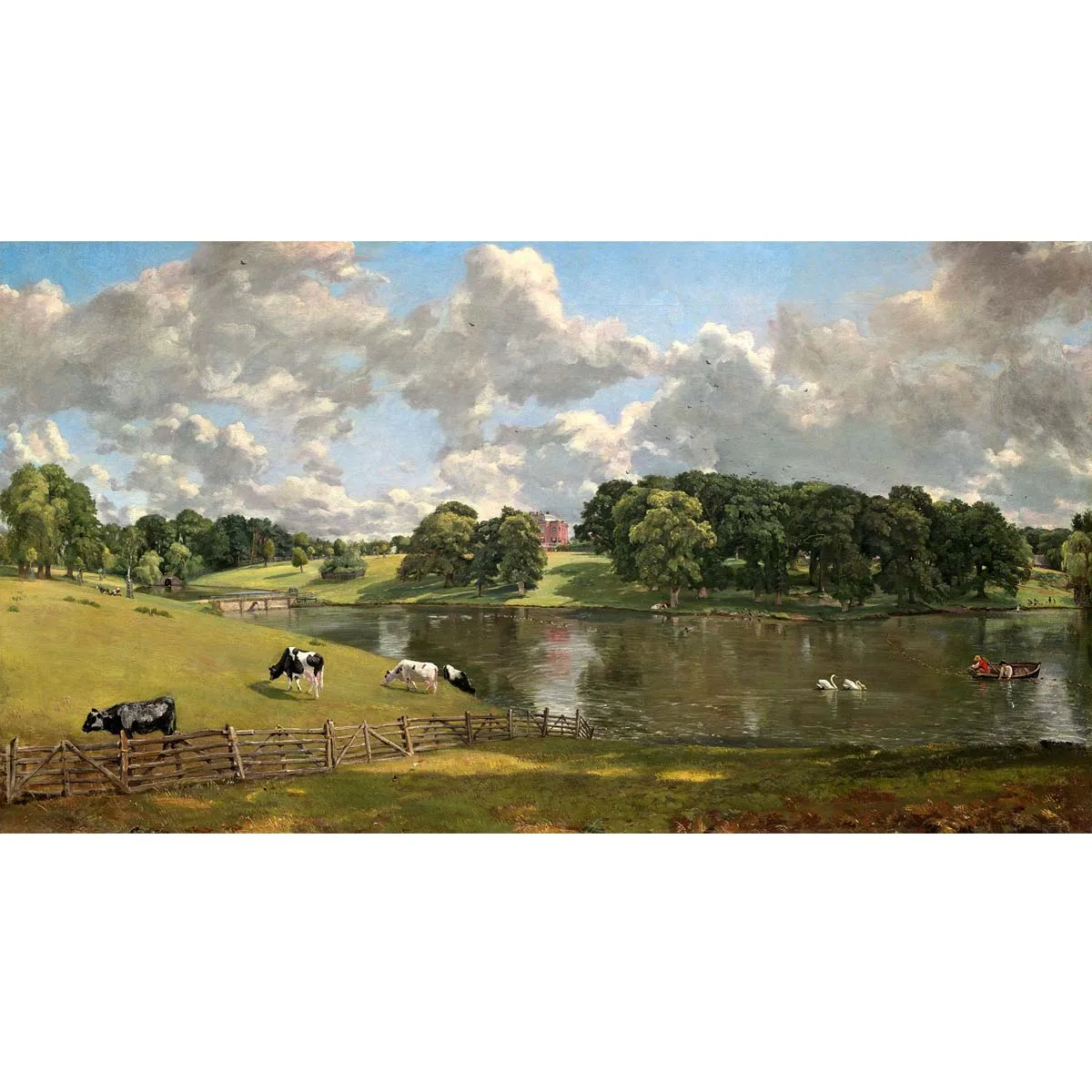 

Handpainted high quality reproduction of Wivenhoe Park, Essex by John Constable Landscape oil painting on canvas Large Wall Art