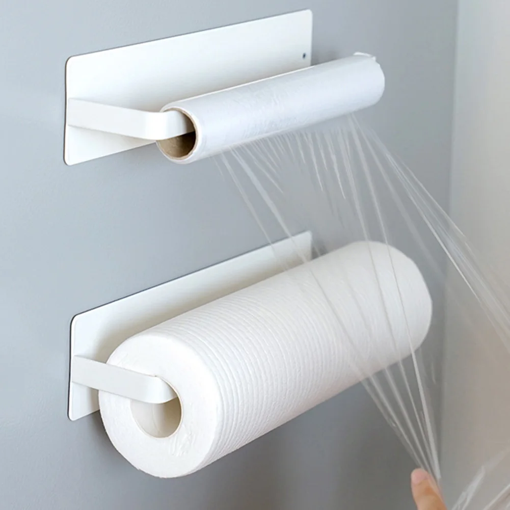 Magnetic Paper Towel Holder Paper Towel Rack Wall Mount Metal Tissue Stand Punch Free Strong Magnet Backing for Kitchen Bathroom