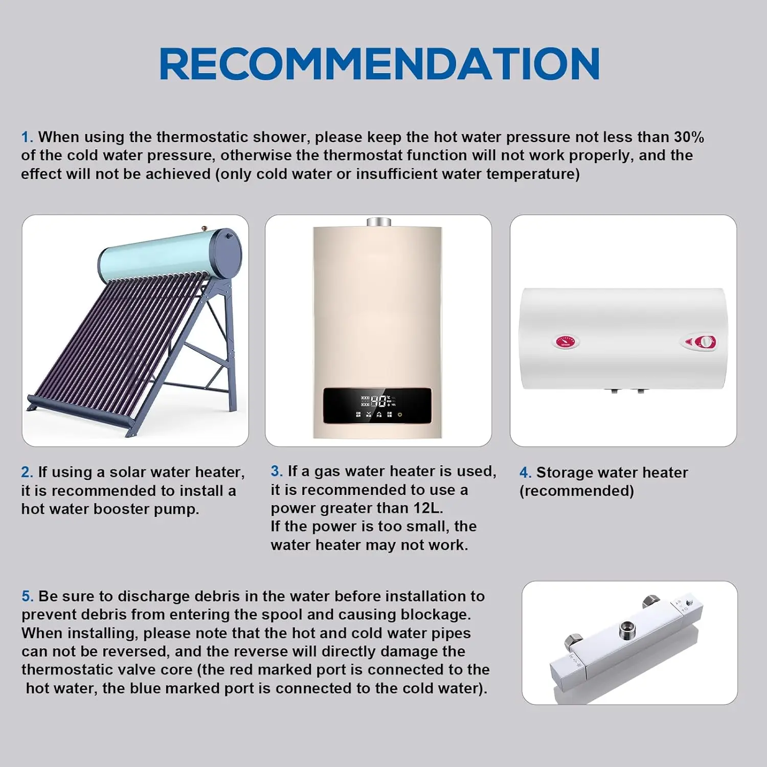 Thermostatisches Duschset aus Chrom-Messing, Duscharmatur, Badezimmer-Duschmischer, Regendusche-Set für das Badezimmer – Detail 5