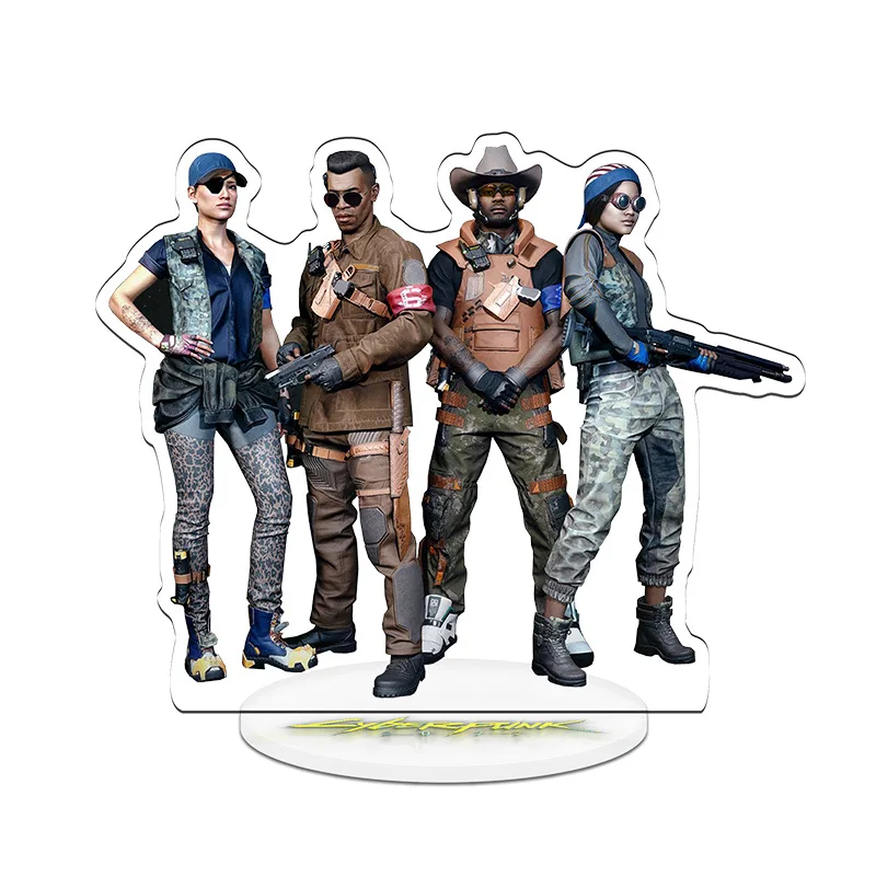 Cyberpunk 2077 Merchandise Display Stand with Keychain Gift Accessories