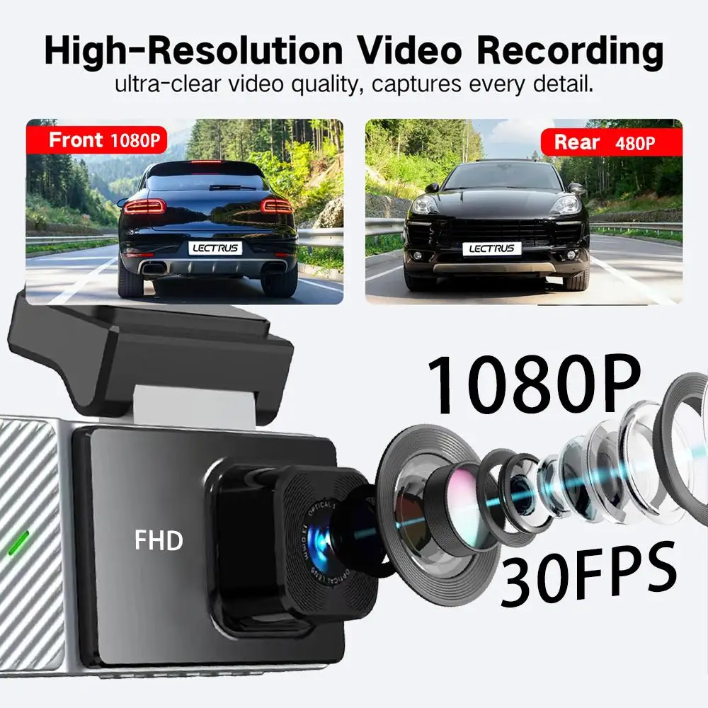 3 Camera Dash Cam For Car DVR Infrared Night Vision Front Inside Rear Video Recorders Vehicle Camera Dashcam Parking Monitor