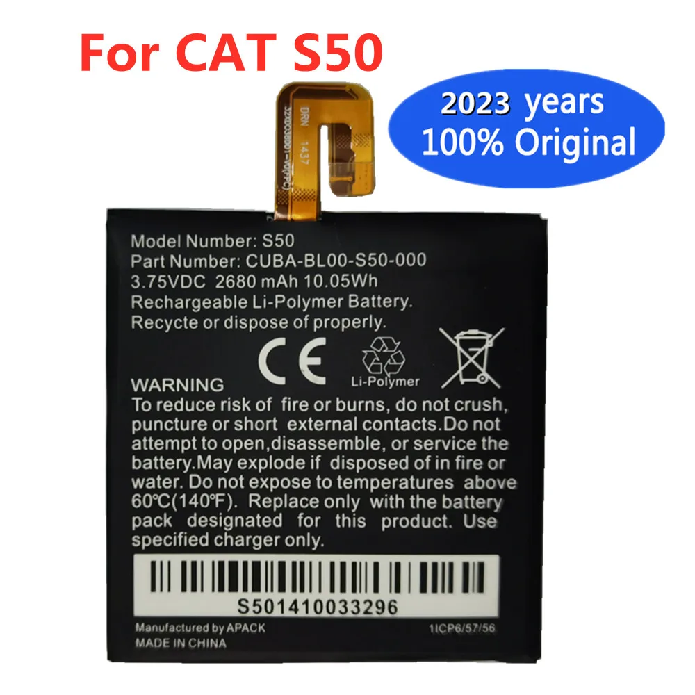 

In Stock Original 2680mAh S50 Replacement Battery For Caterpillar CAT CAT S50 CUBA-BL00-S50-000 Smart Mobile Phone Battery