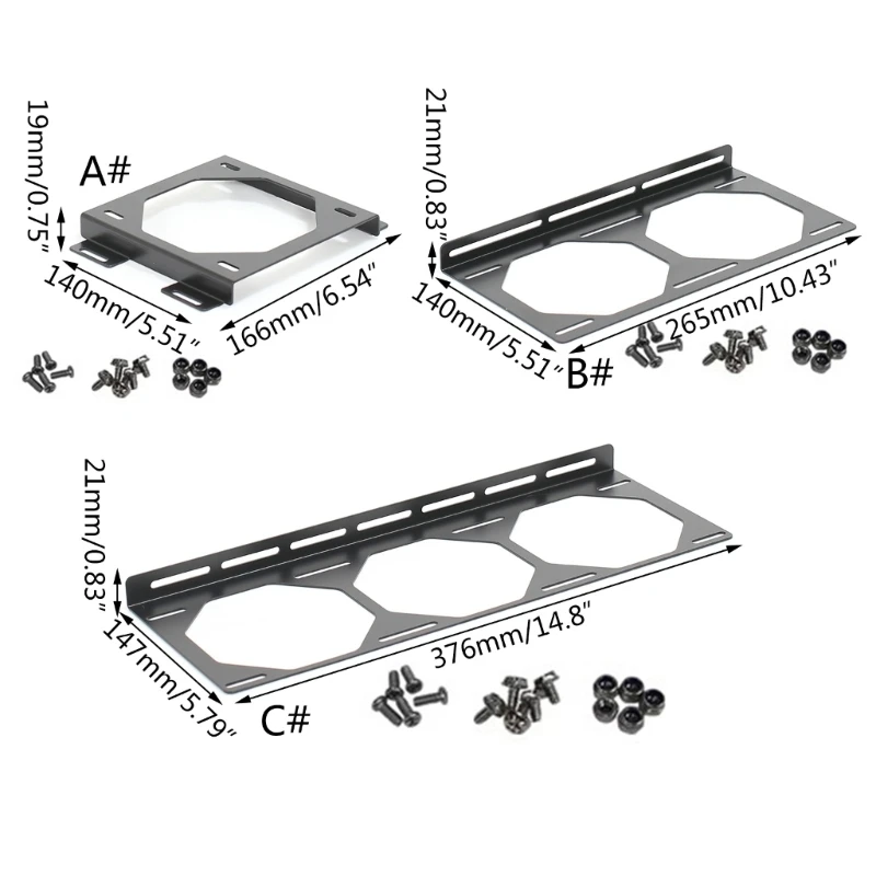 컴퓨터 케이스 액세서리 용 120MM 240MM 360MM 라디에이터 장착 브래킷 용 팬 라디에이터 홀더