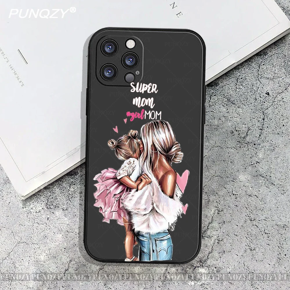 Чехол PUNQZY для телефона мама девочка и мальчик мама ребенок для iPhone 13  12 11 14 PRO MAX XR 7 8 Plus X XS подарок на день матери мягкий чехол из  ТПУ | AliExpress