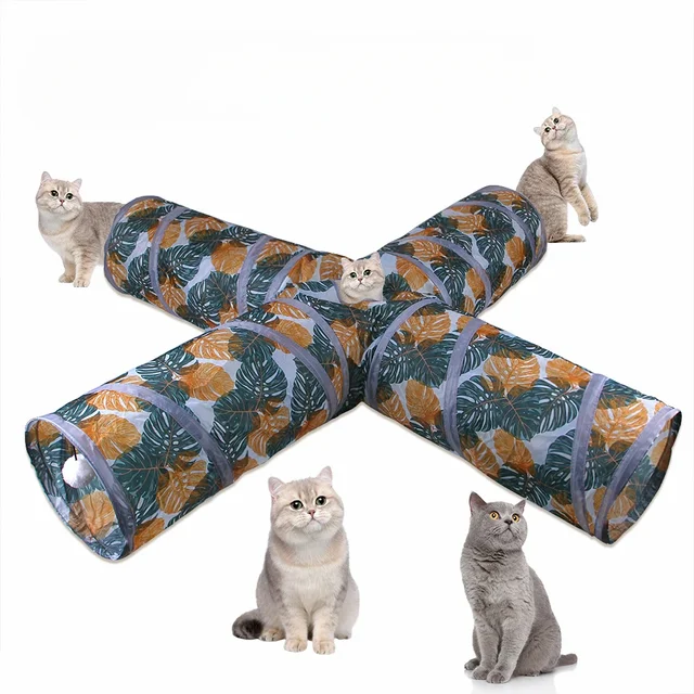 1Pcs Cat Tunnel Pet Supplies S T Pass Play Tunnel Foldable Cat Tunnel Cat Toys Breathable Drill Barrel for Indoor Loud Paper 2