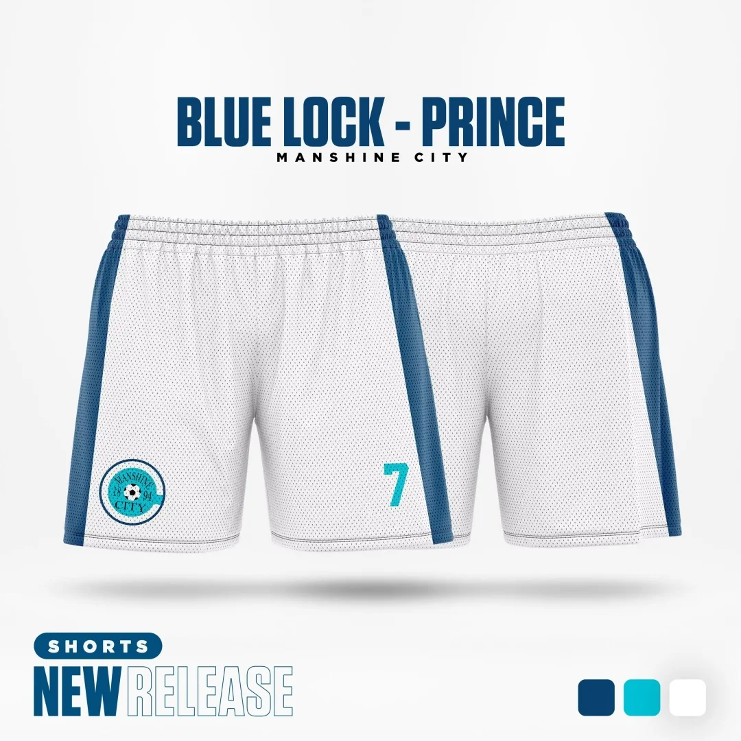 Blue Lock Manshine City White Cartoon Anime Jersey Men Shorts Summer Unisex New Fashion Women Short Pants Sport Kids Bottom 6