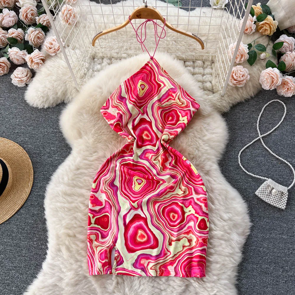 

French Design Sense of Light Mature Wind Sexy Hanging Neck Temperament Package Hip Halter Dress