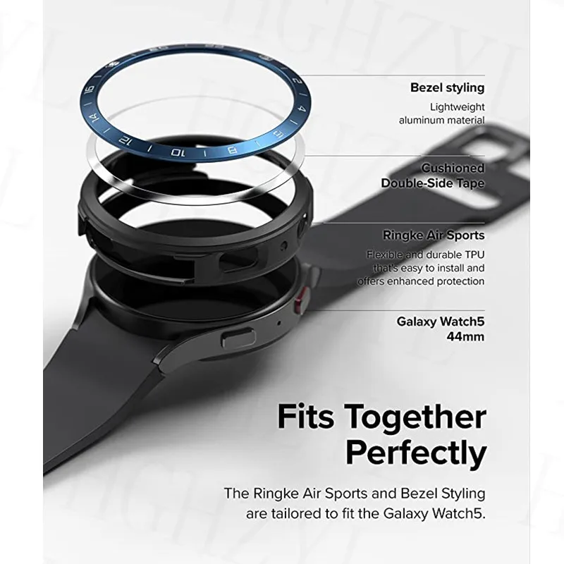 Enhanced Protective Kit: Case, Bezel Ring, and Tempered Glass Screen Protector Film