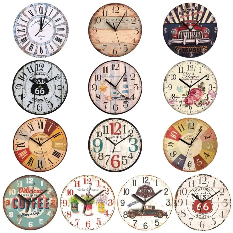 Wall Wooden Clocks Brief Design Silent Home Cafe Office Wall Decor 9inch Art Large Clocks 23cm Coffee Houses