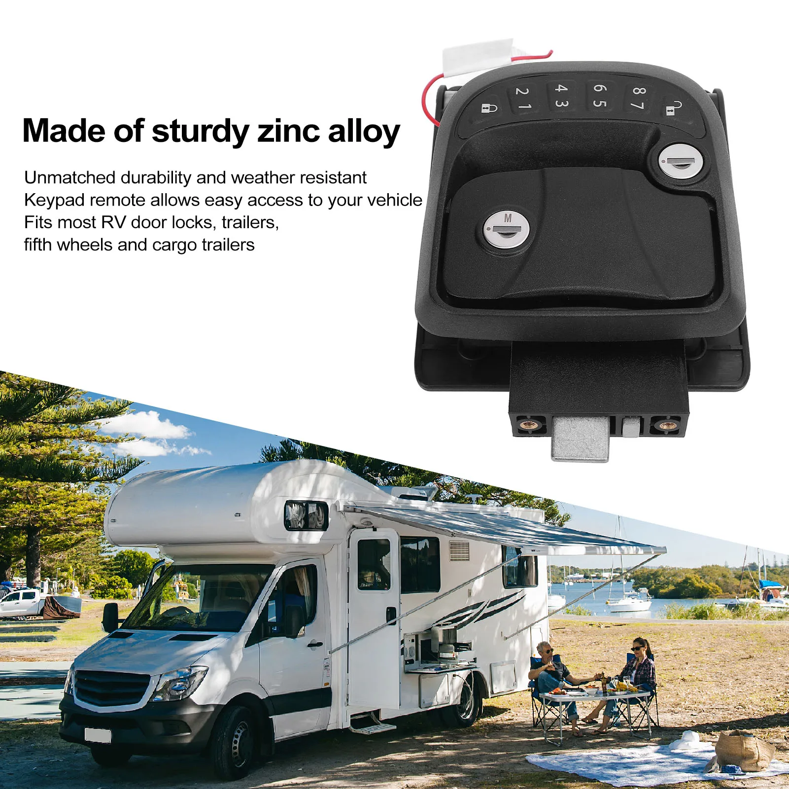 Kit Chiusura Per Porta Schermata In Lega Di Zinco, Serratura Per Camper, Roulotte E Caravan, Con Viti Di Montaggio Incluse - 5